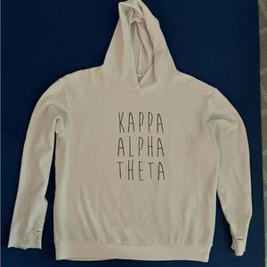 Sorority Kappa Alpha THETA White Sweatshirt Hoodie Women's Size Small CUTE!